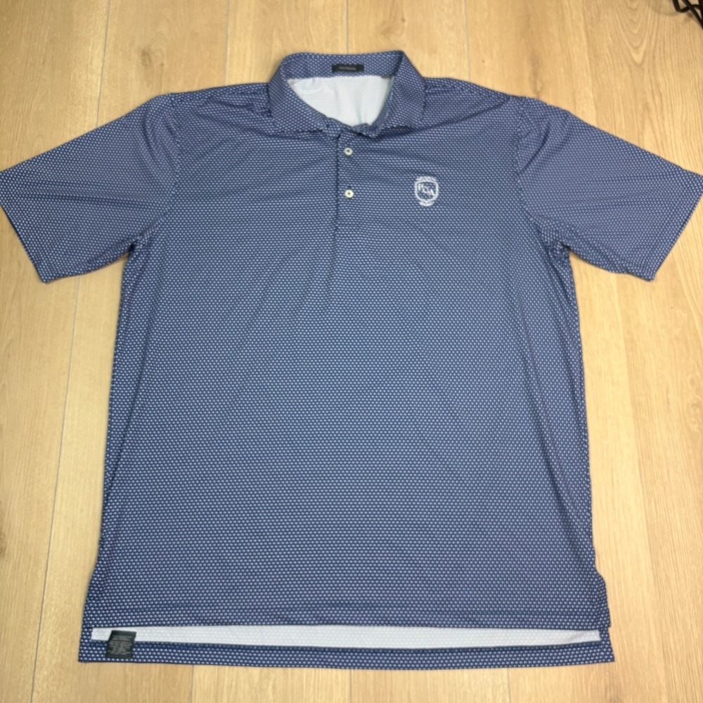 Turtleson Mens XL PGA National Resort Golf Polo Shirt Blue Geometric Performance